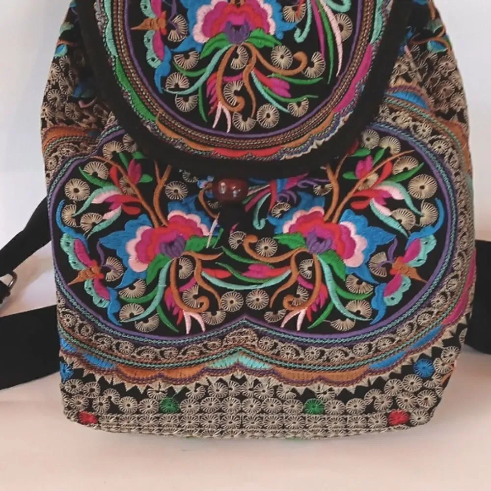 Embroidered Canvas Backpack